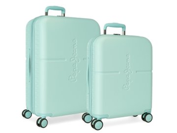 Joummabags PEPE JEANS Highlight Turquesa, Komplet luksuznih potovalnih kovčkov iz ABS 70cm/55cm, 7689525