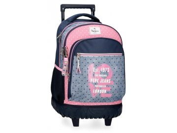 Joummabags Šolski nahrbtnik na kolesih Pepe Jeans Noni Denim, 30L, 6822921