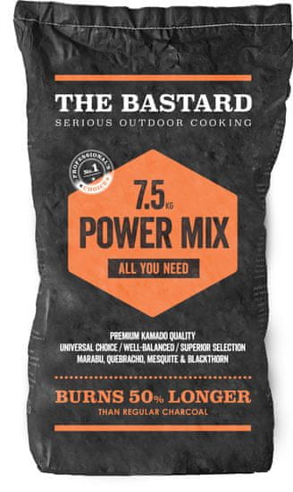 The Bastard Power Mix 7,5 kg – 100 % naravno oglje iz štirih vrst trdega lesa