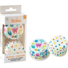 Decora Košarice za mafine 36 kosov 50x32mm s pikami in metuljčki -