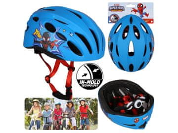 MARVEL COMICS  MARVEL Spider-Man Modra otroška kolesarska čelada IN-MOLD, deška, nastavljiva 52-56 cm