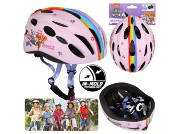 Paw Patrol Paw Patrol Roza otroška kolesarska čelada IN-MOLD, deklice, NASTAVLJIV 52-56 cm