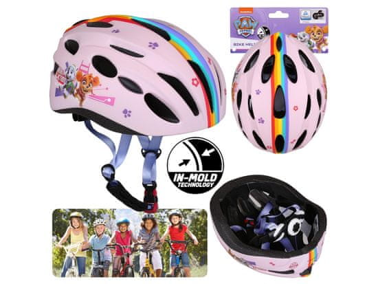 Paw Patrol Paw Patrol Roza otroška kolesarska čelada IN-MOLD, deklice, NASTAVLJIV 52-56 cm