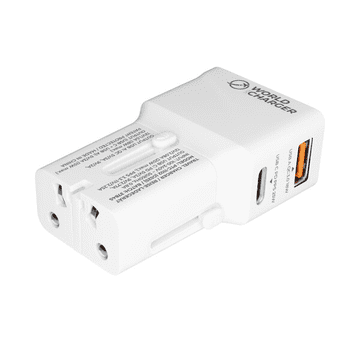 Onasi Svetovni adapter Quick Charge 25W izhod USB in Type C- Original (EU Blister) bel