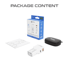 Onasi Svetovni adapter Quick Charge 25W izhod USB in Type C- Original (EU Blister) bel