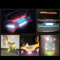 Korbi Samolepilna odsevna opozorilna trak za kolo, motorno kolo, avto – rumena, 8M