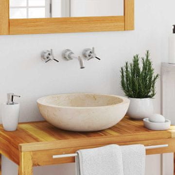 Vidaxl vidaXL Umivalnik, 40 x 12 cm, marmor, krem
