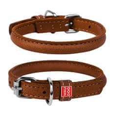 WAUDOG okrogla usnjena pasja ovratnica zelo mehka rjava jagnječa koža SOFT 17-20 cm, širina ovratnika: 6 mm rjav