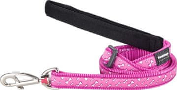 Red Dingo roza najlonski povodec s kostmi