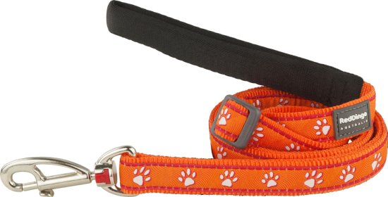 Red Dingo Najlonski povodec z oranžnimi tačkami