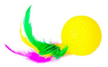 Pet tribe Cat igrača žoga s perjem in žogico