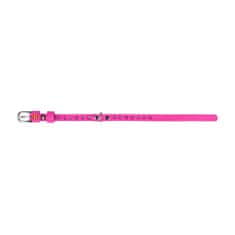 WAUDOG Ravna usnjena ovratnica roza barve s kristali 19-25 cm, širina: 9 mm roza