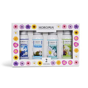 HOROMIA Dárková sada parfémů na prádlo Horo 2, 4x50 ml, H-111 | HORO2 - Blue - Fresh C. - Bianco Inf. - Musica del S. | 50 ml x 4 flaconi