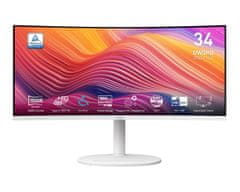MSI Modern MD342CQP monitor, UWQHD, VA, 120 Hz, ukrivljen, bel