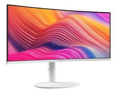 MSI Modern MD342CQP monitor, UWQHD, VA, 120 Hz, ukrivljen, bel