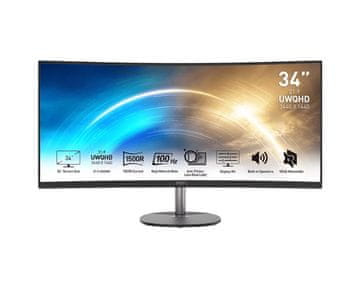 MSI Pro MP341CQ monitor, 34,1, UWQHD, 100Hz, 1ms, črn (PRO MP341CQ)