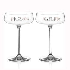 Diamante Komplet kozarcev za penino - Mr & Mrs