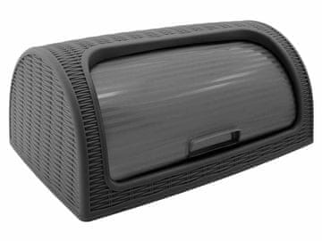 Tragar Plastična škatla za kruh 41,5x27x18cm RATAN grafit
