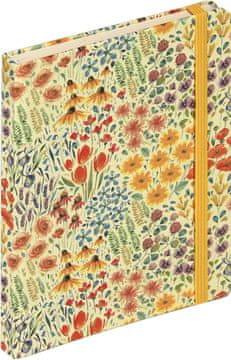 nb grafo Notes A5 črte trde platnice, 96 listov, z elastiko, 0970.04 Alegro poljsko cvetj