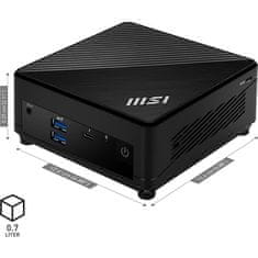 MSI Mini namizni računalnik Cubi 5 12M-261BEU barebone i5 / WiFi 6E + BT 5.3 / 1Gbps + 2.5Gbps / črn