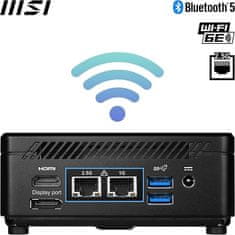 MSI Mini namizni računalnik Cubi 5 12M-261BEU barebone i5 / WiFi 6E + BT 5.3 / 1Gbps + 2.5Gbps / črn