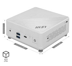 MSI Mini namizni računalnik Cubi 5 12M-264BEU i3 / 8GB / 512GB SSD / WiFi 6E + BT 5.3 / 1Gbps + 2.5Gbps / bel