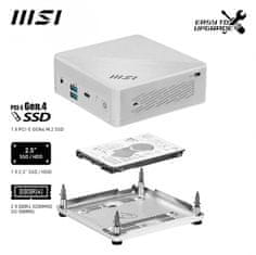 MSI Mini namizni računalnik Cubi 5 12M-264BEU i3 / 8GB / 512GB SSD / WiFi 6E + BT 5.3 / 1Gbps + 2.5Gbps / bel