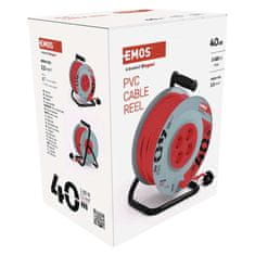 Emos P09240M kolutni podaljšek 40 m, 4 vtičnice, PVC, 230 V, 2,5 mm2