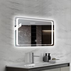 S6 Steklarstvo Šest LED ogledalo S64D, 80x60cm, LED kopalniško ogledalo, 3 barve led, antifog