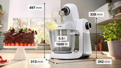 Bosch MUMS6EW22 kuhinjski robot, 1600 W, bel