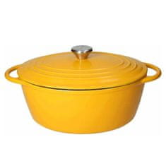 Brandani Cocotte rumena kozica 29x23,5xh12,5cm / 5L / ovalna/ indukcija / ghiza