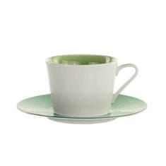 Set skodelica za čaj s podstavkom Loop Army 270ml / 6 kos / zelena / porcelan