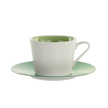 Set skodelica za čaj s podstavkom Loop Army 270ml / 6 kos / zelena / porcelan