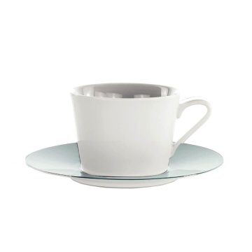 Set skodelica za čaj s podstavkom Loop Ardesia 270ml / 6 kos / sivo-modra / porcelan