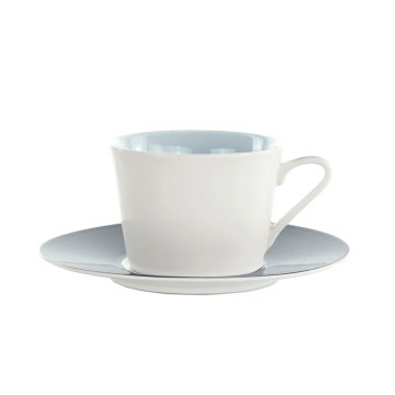 Set skodelica za čaj s podstavkom Loop Ballena 270ml / 6 kos / modra / porcelan
