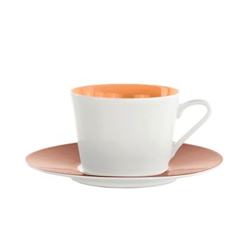 Set skodelica za čaj s podstavkom Loop Rouille 270ml / 6 kos / rjavo-oranžna / porcelan