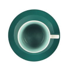 Set skodelica za čaj s podstavkom Loop Petrol 270ml / 6 kos / zeleno-modra / porcelan