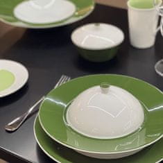 Set skodelica za čaj s podstavkom Loop Army 270ml / 6 kos / zelena / porcelan