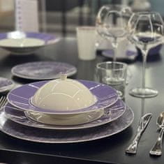 Set 6kos skodelica za čaj s podstavkom Loop Ametista 270ml / 6 kos / vijola / porcelan