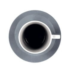 Set skodelica za čaj s podstavkom Loop Ardesia 270ml / 6 kos / sivo-modra / porcelan