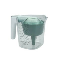Brandani Merilni vrč z ročajem+6merilnih žličk+livček / 1L / pvc