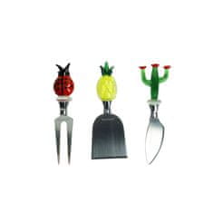 Brandani Set noži za sir Tropical / 3 kos / inox, steklo