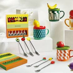 Brandani Set desertne vilice Silver Frutti 16cm / 6 kos / inox, silikon