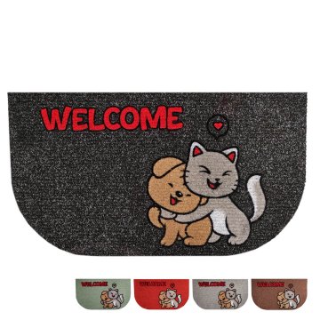 StarDeco Predpražnik Smart Muca in Kuža 70x40cm / več barv / guma, tekstil