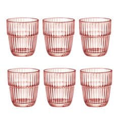 Bormioli Rocco Set kozarec za vodo, sok Barshine Rocks 305ml / roza / 6 kos / steklo