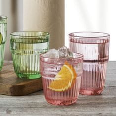 Bormioli Rocco Set kozarec za vodo, sok Barshine Rocks 305ml / roza / 6 kos / steklo