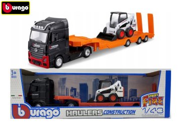 BBurago 1:43 Gradbeni tovornjak MB Actros Gigaspace / Bobcat Loader