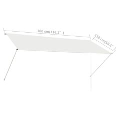 Vidaxl Zložljiva tenda 300x150 cm krem