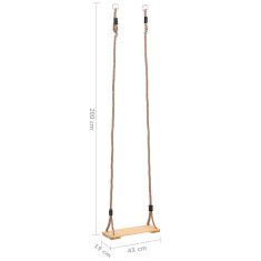 Vidaxl Lesena gugalnica 200 cm trdna borovina