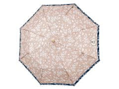 Perletti Eleganten zložljiv ženski dežnik Perletti Green "Fiore Bianco", 19162